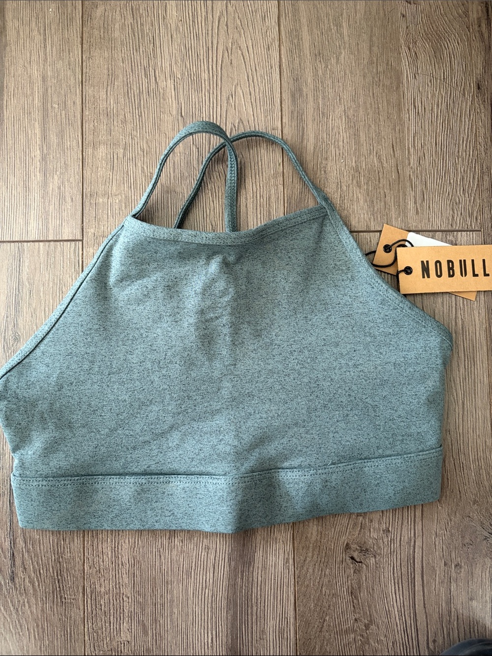 NWT NOBULL Women's Heather Sage High-Neck Crop Sports Bra. Size Medium